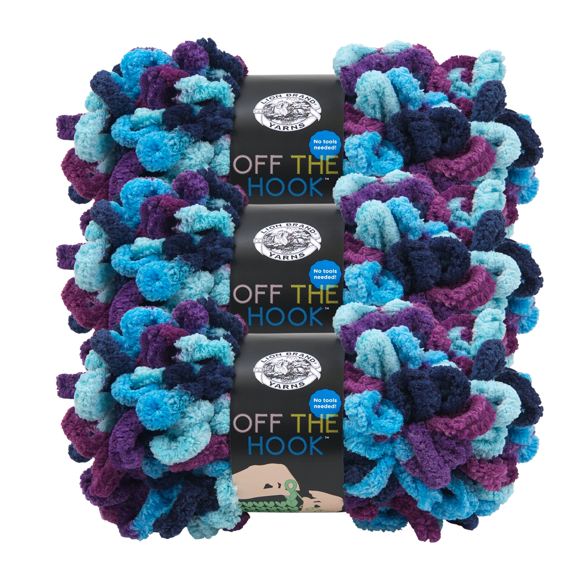 516-210 3 Pack Lion Brand Off The Hook Yarn-Hypnotic 