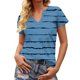 thumbnail image 5 of TaTaai Ladies Casual V-Neck T-Shirt Spring Summer Cotton Relaxed Fit Short Sleeve Button Placket Random Allover Print Daily Wear Fashion Streetwear Women Breathable Top Gift, 5 of 6