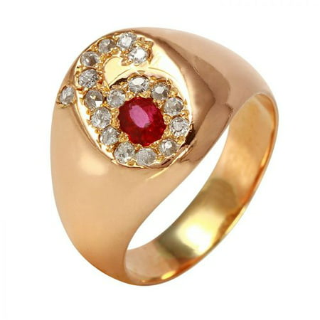 Foreli 0.85CTW Diamond And Ruby 14K Rose Gold Ring MSRP$8690.00