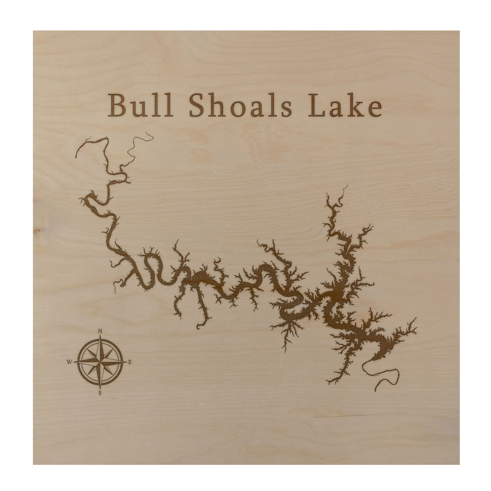Bull Shoals Lake Map Bull Shoals Lake Map 24X24" Wood Wall Art Office Decor Gift Engraved  Arkansas Missouri - Walmart.com