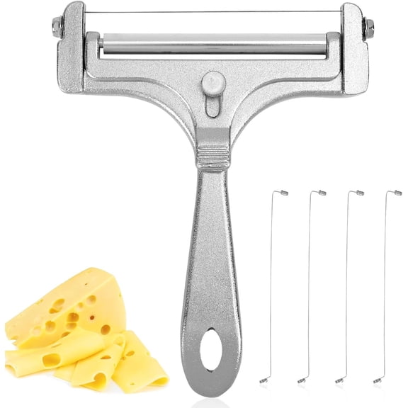 Cheese Slicers for Block Cheese Cutter with Cheese Plane Tool, Adjustable Thickness Cheese Cutter Wire