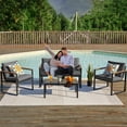thumbnail image 6 of NATURAL EXPRESSIONS 4 Piece Patio Furniture Set, Outdoor Sectional Conversation Set, Tempered-Glass Ttable, Dark Grey, 6 of 7
