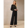 thumbnail image 3 of DARING DIVA Women's Tweed Blazer Long Sleeve Open Front Cropped Jacket 2XL Black, 3 of 7