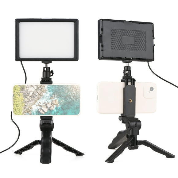 Panel Andoer Desktop Lighting Kit Professional LED Video Light + Adjustable Tripod 120PCS Light Beads Bi-Color Temperature 3200-5600K 14 Levels of Adjustable Brightness with