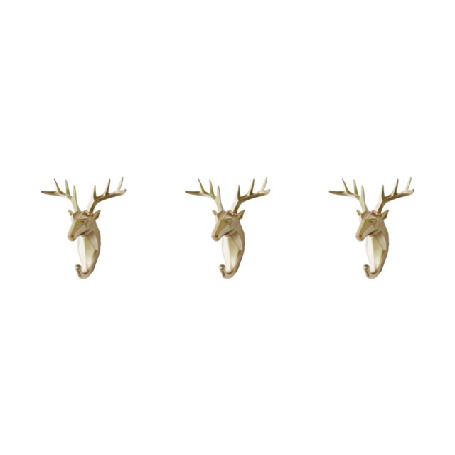 Maytalsory Animal Head Key Hook Sturdy And Durable Construction Adding Touch Of Whimsy golden (deer) 3Set