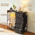 thumbnail image 2 of GloryStar Reversible Wood Top Chest, 49.2" Wide Dresser with Hanging Rack, LED Lights, 6 Drawers and Sturdy Frame, 2 of 8