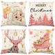 thumbnail image 2 of Funda de almohada navideña de 45 x 45 cm, diseño de Papá Noel, árbol de Navidad, alce, de lino, decoración navideña para el hogar, funda de cojín para sofá o coche de Año Nuevo 2025, 2 of 4