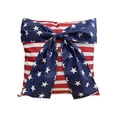 thumbnail image 2 of Leutsin Patriotic American Flag Bow Throw Pillow, Red White Blue Stars Stripes Large Bow Design Decorative Pillow, Soft Plush 4th of July Throw Pillow for Couch Sofa Home Decor, 18" x 18", 2 of 9