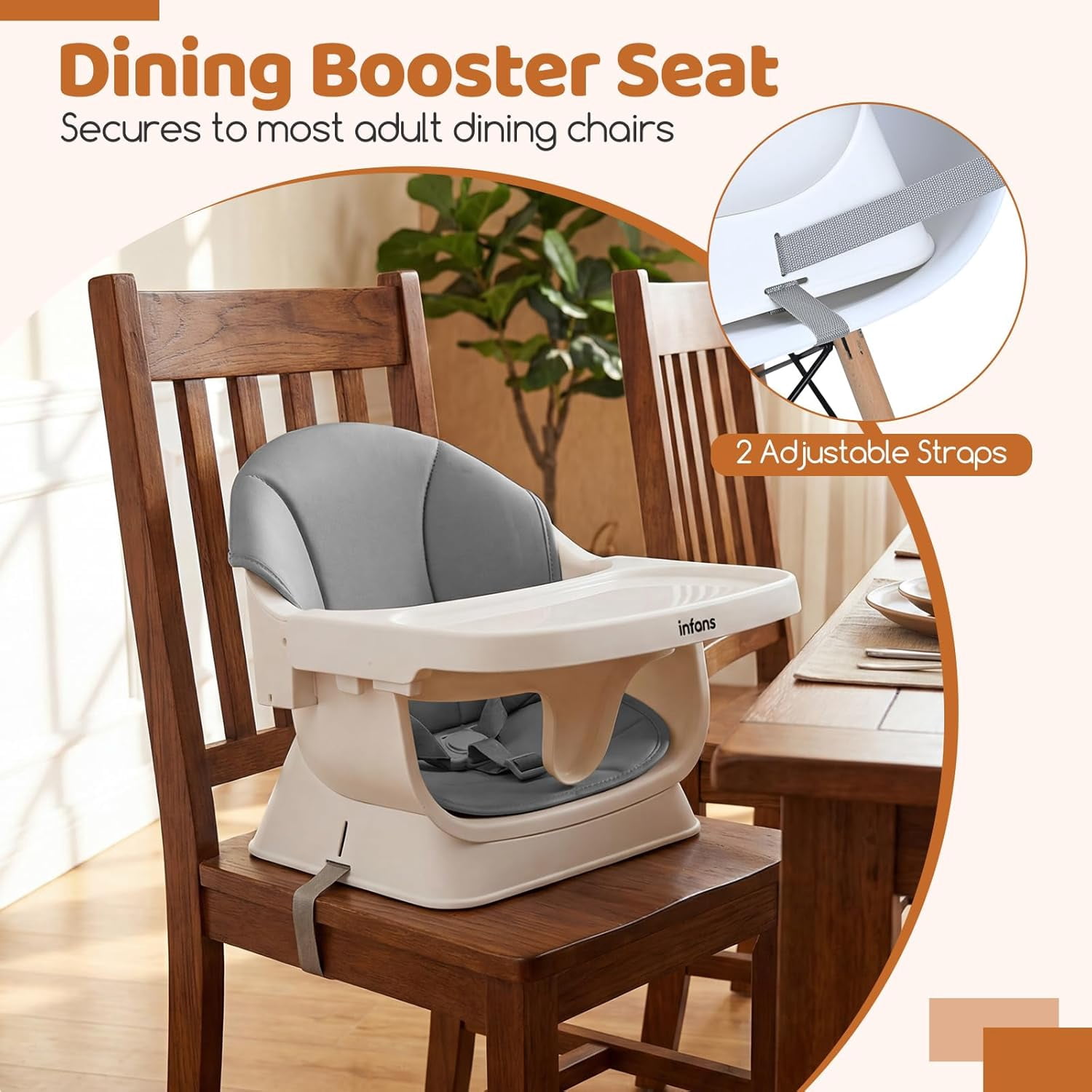 INFANS Baby High Chair, 9 in 1 Convertible Highchair for Babies and Toddlers, Building Block Table Dining Booster Seat Activity Desk Kids Stool with Adjustable Removable Tray