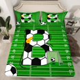 thumbnail image 2 of Homewish Initial B Letter Twin Sheet Sets for Teen, Football Sports Lover Twin Fitted Sheet, Cartoon Soccer Print Flat Sheet, Microfiber Bedroom Decor, 3 Pieces, 2 of 7