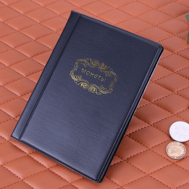 Álbum De Colección De Monedas 120 almacenamiento de billetes Penny bolsillos dinero álbum colección de libros (negro)