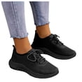 thumbnail image 5 of Linfrsh Women's Comfortable Low Top Athletic Shoes Sport Lightweight Sneakers Outdoor Non-Slip Knit Walking Shoe Black,7, 5 of 6