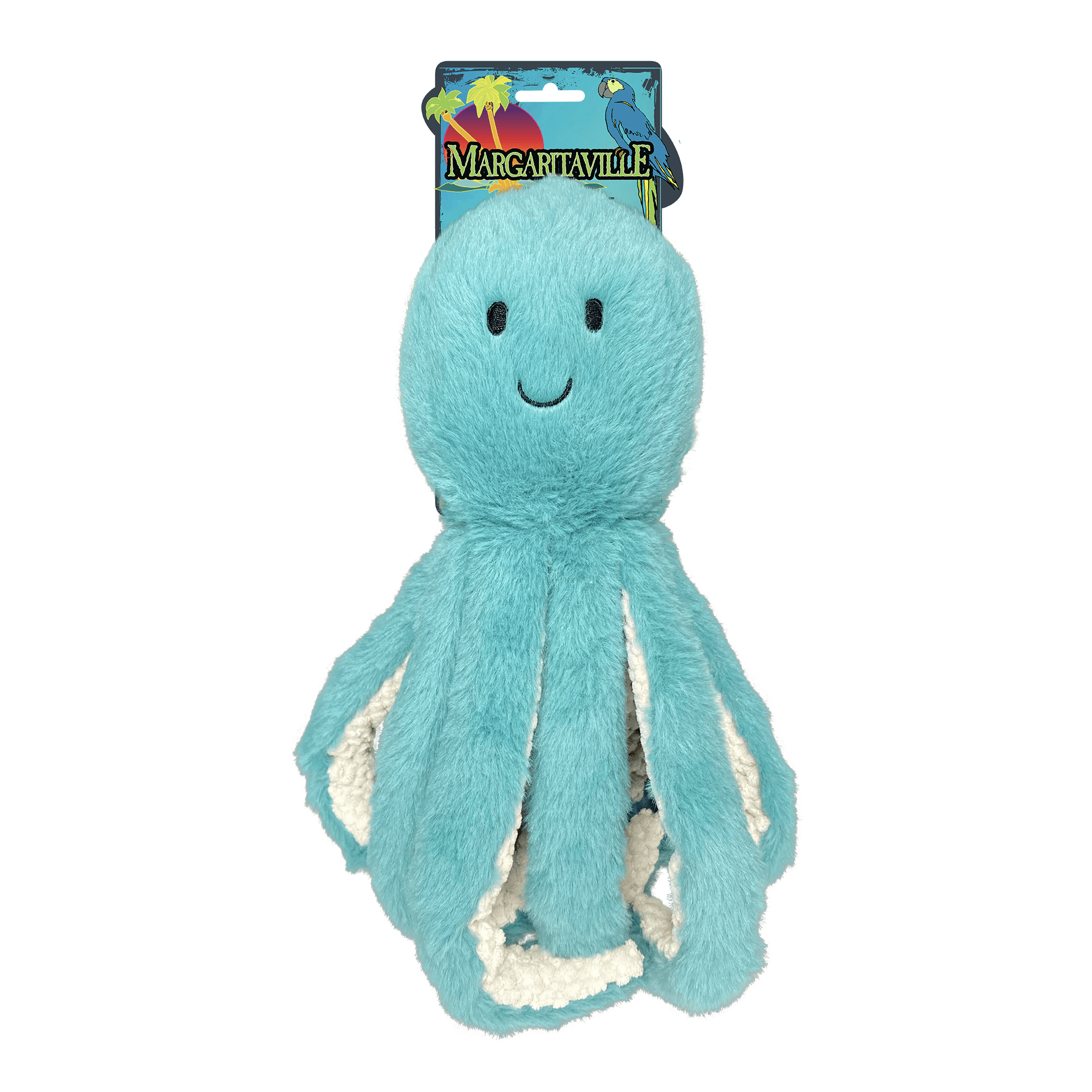Multipet Margaritaville Coral Reefers Plush Dog Toy Box, 3 Pieces, Shrimp, Hermit Crab and Octopus
