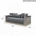 thumbnail image 4 of Modern Gray Micro Suede Sofa 26'H x 92'W x 36'D with Durable Frame, 4 of 8