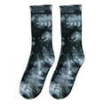 thumbnail image 2 of Eosunjian 1 Pair Unisex Socks Mid-tube Tie-dye No Odor Thin High Elasticity Anti-slip Sweat-absorption Anti-shrink Sports Four Season Basketball Calf Socks Black, 2 of 13