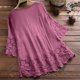 thumbnail image 4 of Fiudx Ofertas Flash Del Día Solo En Línea Moda Mujer Verano Casual Tops Cuello Redondo Encaje Manga Corta Camiseta Blusa, 4 of 7