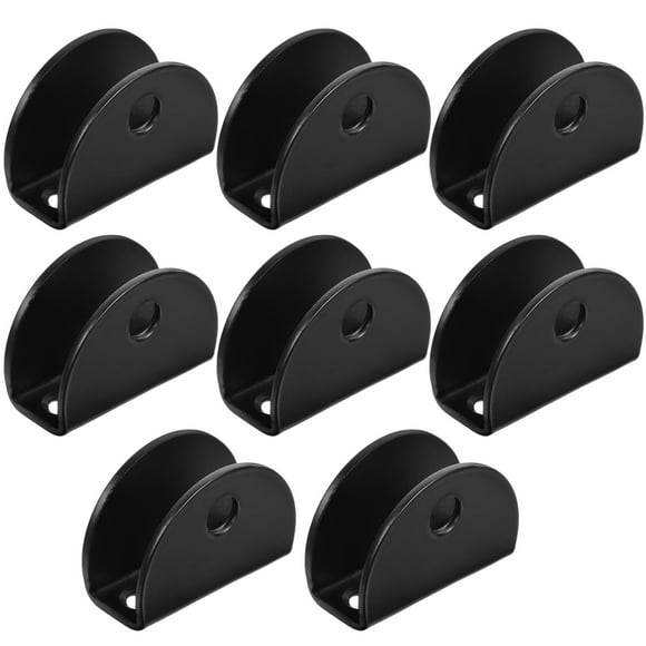 KAKOWELY 8pcs Mirror Clip Semicircle Glass Shelf Bracket Floating Shelf Clamp Mirror Hook Size M,1.46X"X1.02"X0.63"