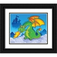 thumbnail image 1 of Viskova, Klara 24x20 Black Ornate Wood Framed with Double Matting Museum Art Print Titled - Happy Green Dragon, 1 of 4
