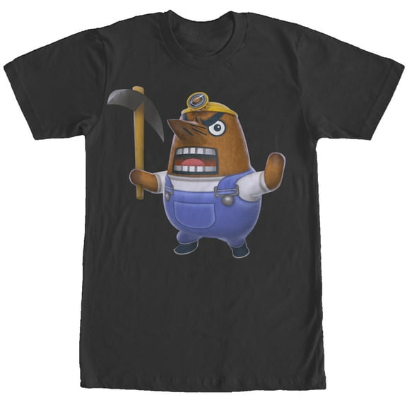 Men's Nintendo Animal Crossing Resetti Mole  Graphic Tee Black Medium