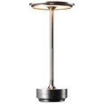 thumbnail image 1 of Wireless touch table lamp, rechargeable, dimmable, metal, mood light, night light, bedside lamp Silver, 1 of 5