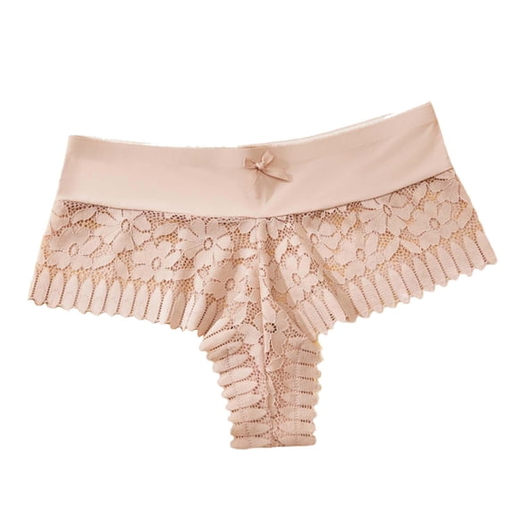 Kvture Lace Thongs Comfortable Women Lace Soft Thongs Panties No Show Floral Lace Panty Cheeky Soft Briefs for Daily XL
