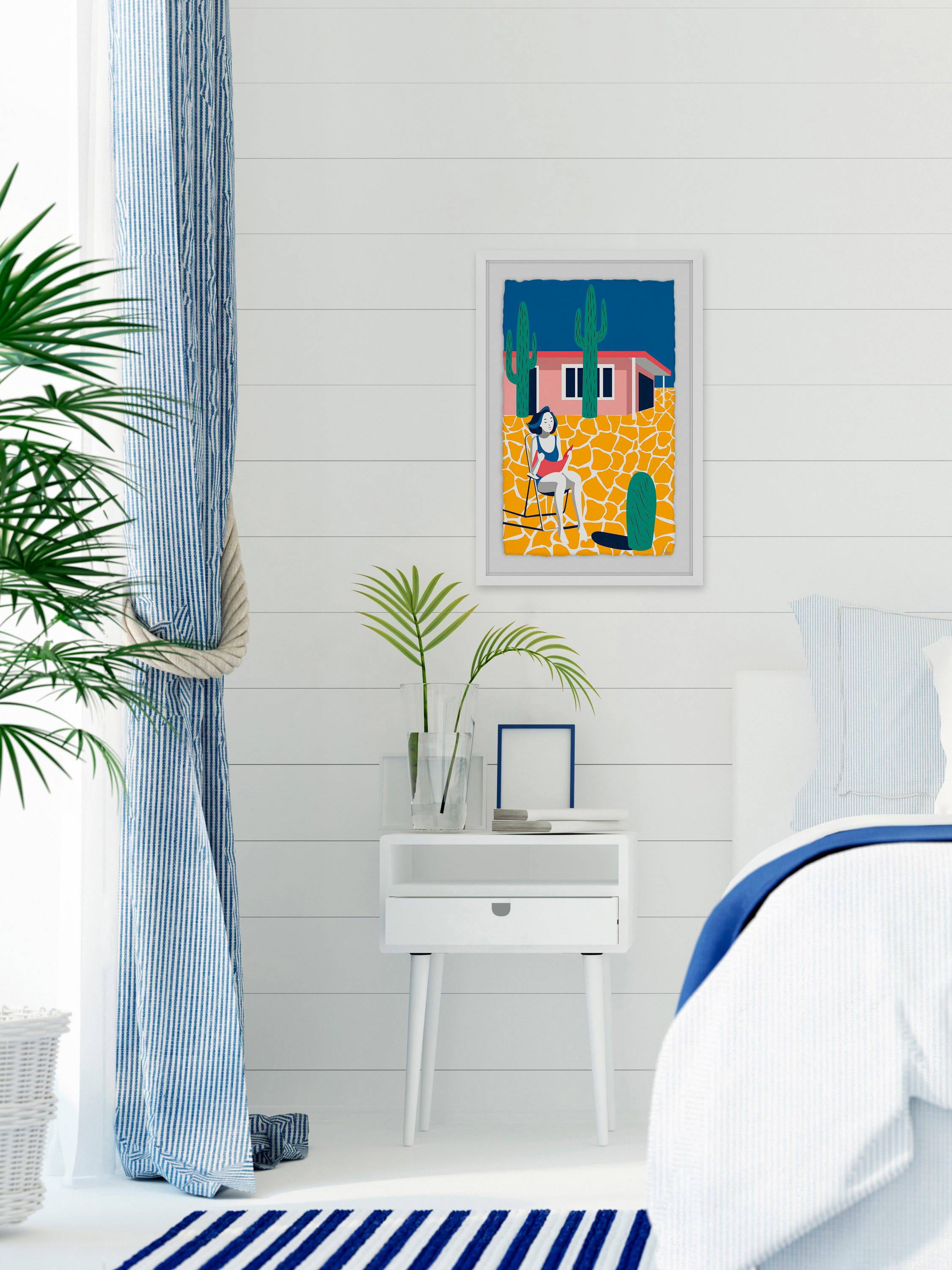 Relaxing Break Framed Painting Print