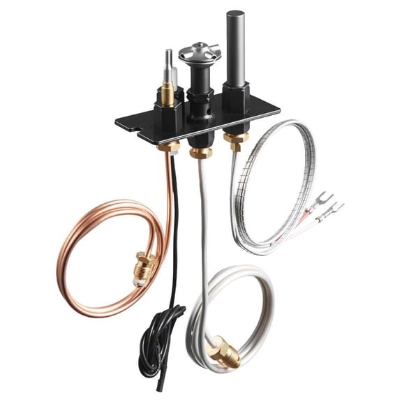 Gas Pilot Assembly, OE 69L17, 69L1701, 904405, J4117, 108084-02 Fireplace Gas Pilot Assembly Kit, Natural Gas Ignition Replacement, Compatible with Lennox, Superior, Astria Models, Black