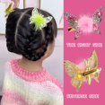 thumbnail image 3 of Horquilla de mariposa voladora 2024, nuevas pinzas para el pelo coloridas y brillantes para niñas pequeñas, lazos para el pelo de mariposa con bolas de peluche para niñas, accesorios para el pelo de m, 3 of 7