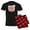 With Red Plaid Pant, variant on CafePress - Kawaii I Love Pigs Men's Dark Pajamas - Men's Dark Loose Fit Cotton Pajama Set