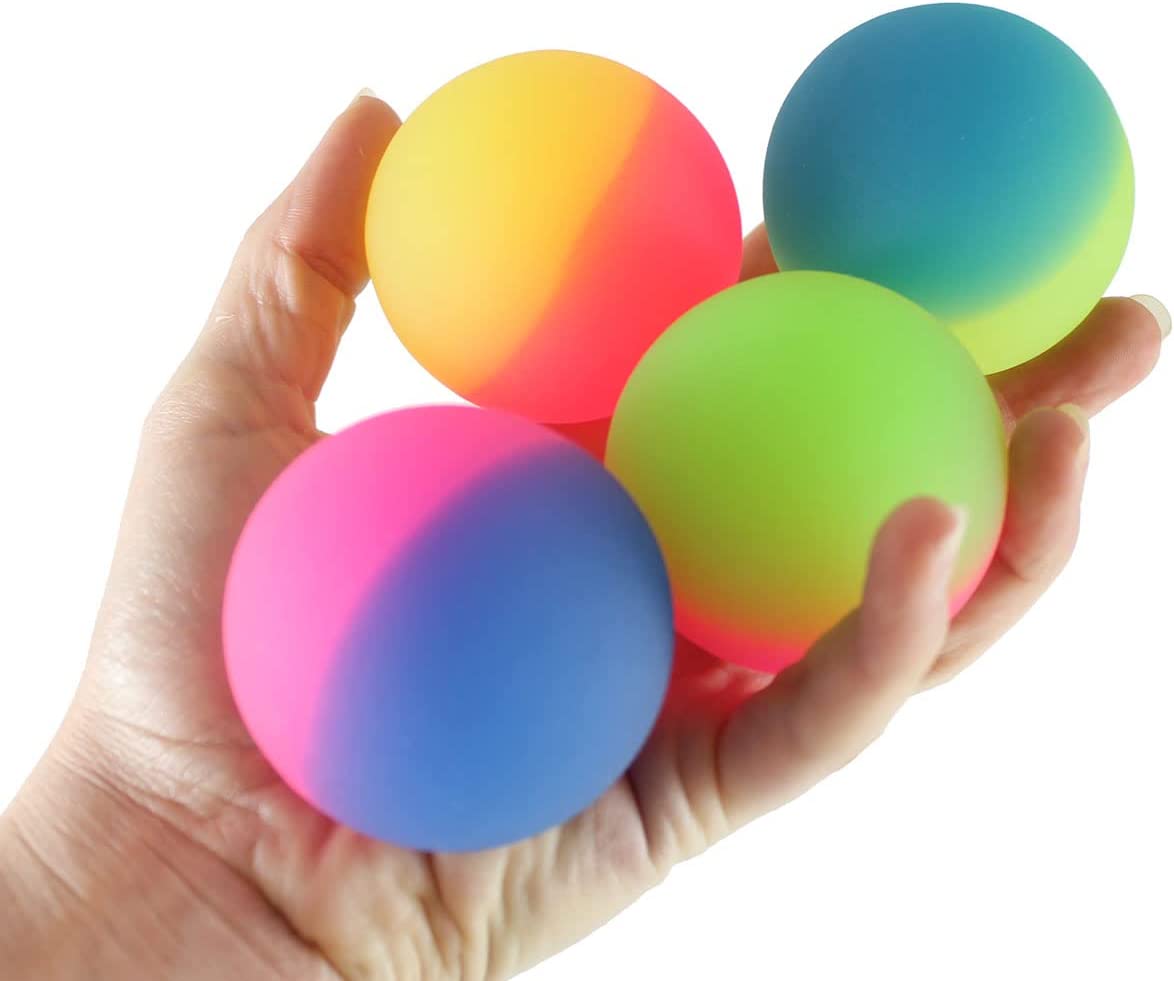 4 Large Pretty 2.25" Icy Frosty Bouncy Balls Bouncing Ball Party Favor Novelty Toy Bouncing