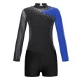 thumbnail image 5 of Aislor Leotard for Girls Gymnastics Activewear Dance Bodysuit 2-Piece Tumbling Outfit with Shorts Size 4-14 Blue&Black 8, 5 of 7