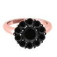thumbnail image 2 of Mauli Jewels 3.5 CT Halo Black Diamond Flower Shape Prong Set Womens Ring In 10K Rose White & Yellow Gold, 2 of 6