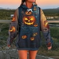 thumbnail image 2 of Giftesty Women's Halloween Themed Prints Hooded Pocketed Soft Long Sleeve Long Length Sweatshirt for Daily Wear Halloween Outings, 2 of 5