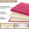 thumbnail image 4 of 3 Pieces Bathroom Rugs, Ultra Soft Non Slip Absorbent Chenille Toilet Bath Mat Set (Hot Pink), 4 of 6
