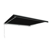 Awntech  10 ft. Maui Left Motor with Remote Retractable Awning, Black - 96 in.