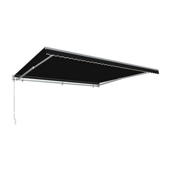 Awntech MTR18-US-K 18 ft. Maui Right Motor & Remote Retractable Awning, Black - 120 in.
