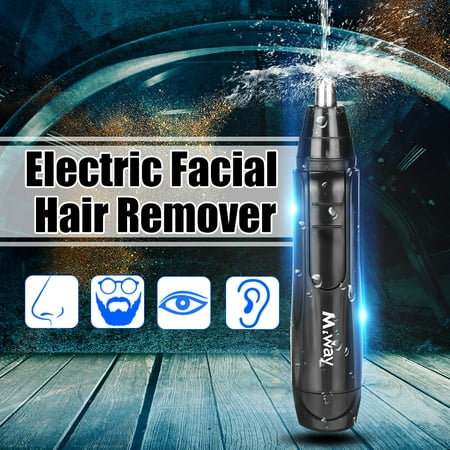 2019 New M.way Wet Dry Electric Portable Personal Ear Nose Eyebrow Mustache Face Hair Removal Trimmer Shaver Clipper Cleaner Remover Tool for Men Women With Stainless Steel (Best Haircut For Men 2019)