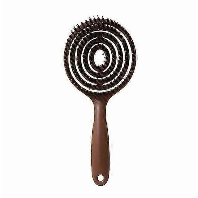 Halovida Detangling Hair Brush, Double Layer Design with Boar Bristles, Scalp Massage Brush, Chrome