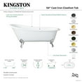 thumbnail image 4 of Aqua Eden VCTND5431B7 54-Inch Cast Iron Oval Single Slipper Clawfoot Tub (No Faucet Drillings) in White/Brushed Brass, 4 of 5