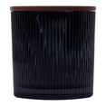 thumbnail image 3 of Better Homes & Gardens Warm Leathered Amber Scented Cotton 2-Wicks Ribbed Mecury Glass Jar Candle with Wooden Lid 12oz, 3 of 7