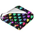 thumbnail image 2 of Salouo Rainbow Hearts Print Bed Blankets,Flannel Blanket Comfortable Air Conditioning Blanket Lightweight Blanket for Sofa Bed Travel & Couch -60"x50", 2 of 8