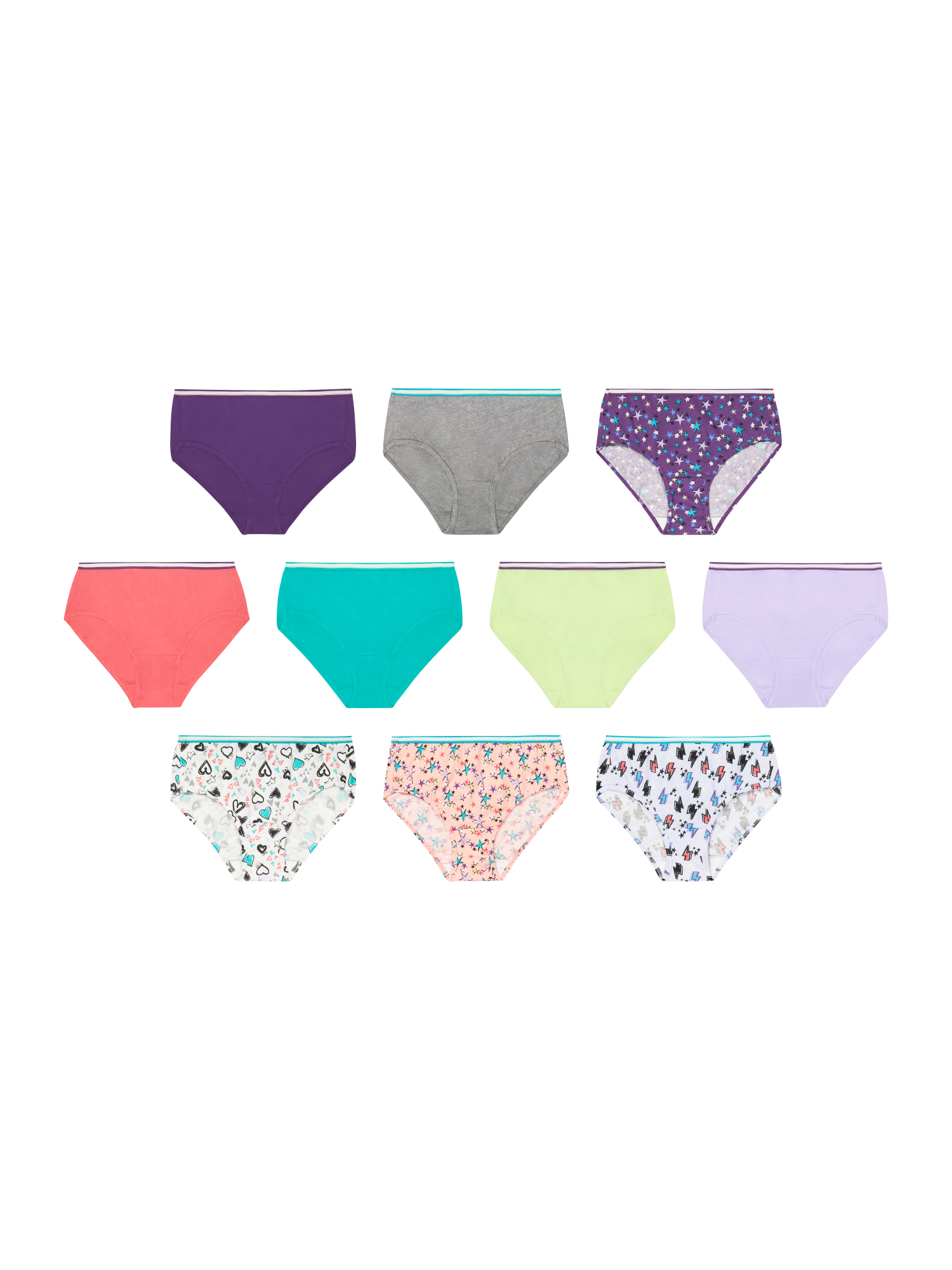 Hanes Girls' Tagless Super Soft Cotton Brief Underwear 10-Pack photo 3