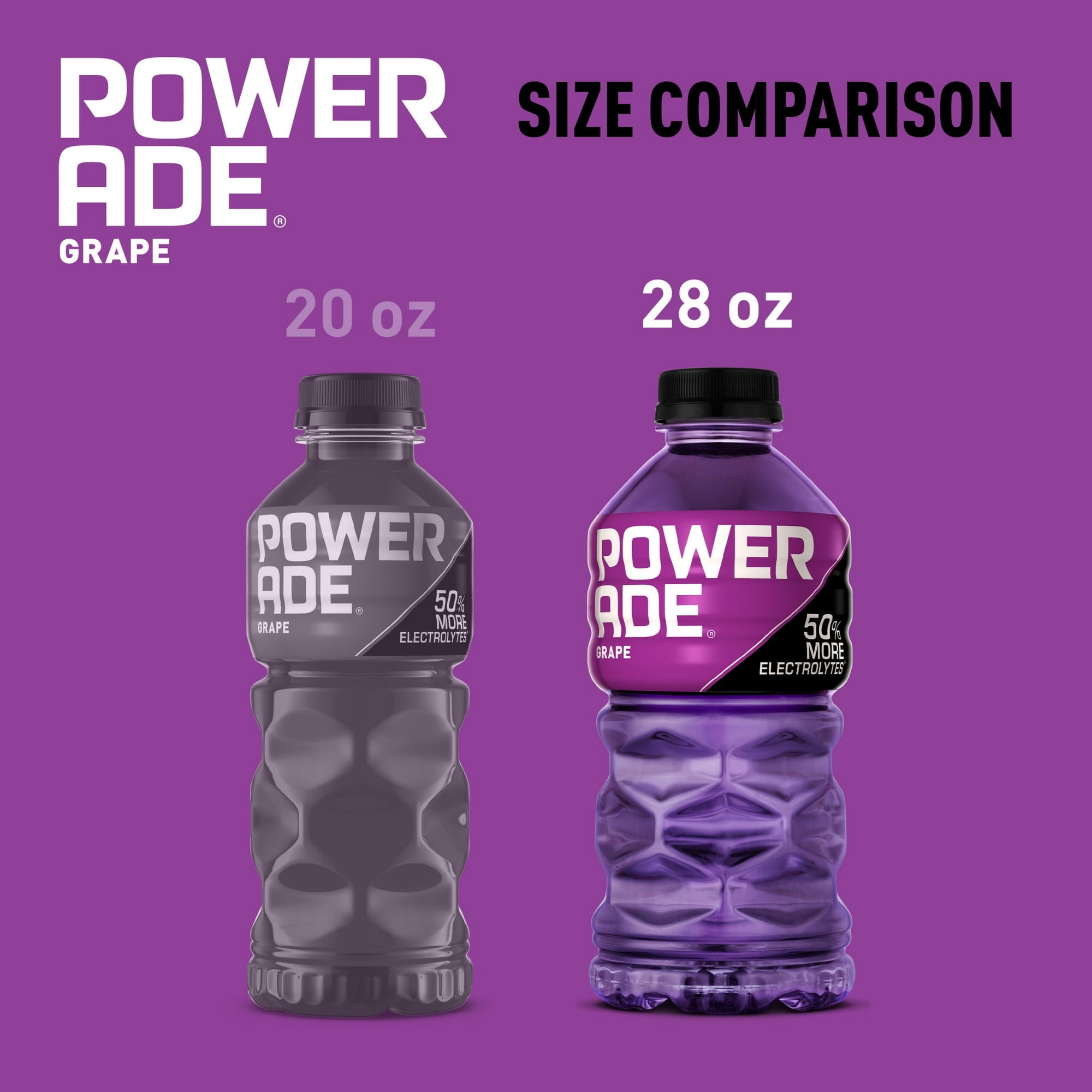 ( 4 Pack )POWERADE Electrolyte Enhanced Grape Sport Drink, 28 fl oz, Plastic Bottle