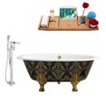 thumbnail image 1 of Cast Iron Tub, Faucet and Tray Set 65" RH5440GLD-GLD-100, 1 of 7