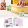 thumbnail image 4 of 4Pack DIY Cake Leveler Slicer Cutter, 5 Different Thicknesses Layers Stratification Auxiliary Bread Toast Slice Kitchen Fixator Tool (Pink + Green), 4 of 5