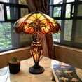 thumbnail image 2 of CHLOE Liaison Tiffany-style 3 Light Victorian Double Lit Table Lamp 18" Shade, 2 of 4