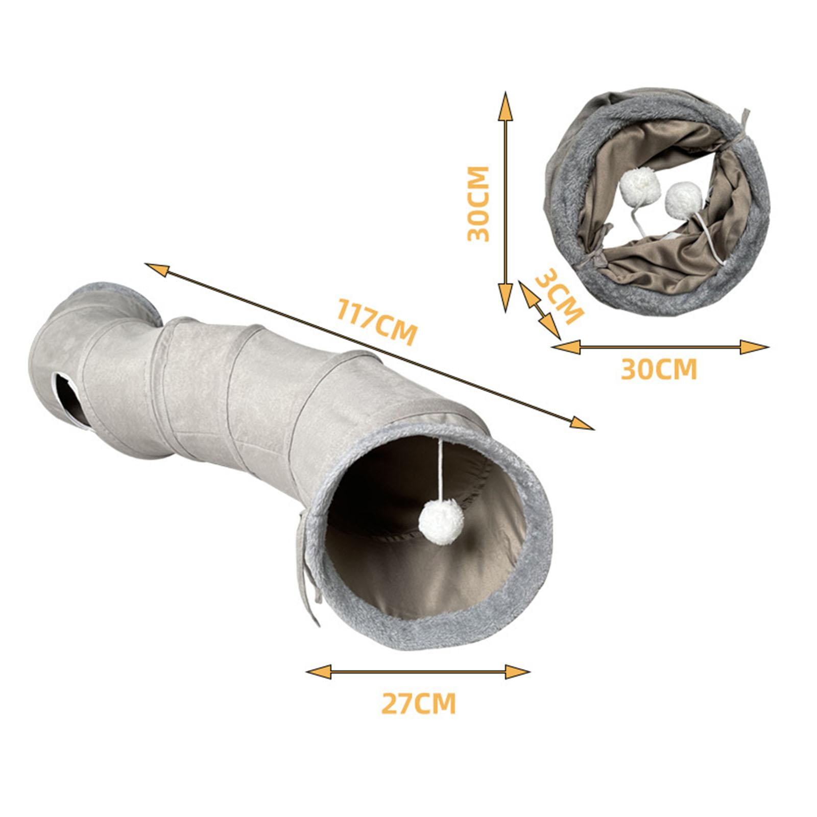 Foldable Tunnel for Indoor Cats Puppy Interactive S Shaped Pet Tunnel Kitten Suede Fabric 10.63 Inches in Diameter Tube Play Toy