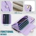thumbnail image 6 of Dteck Crossbody Strap Case for Samsung Galaxy S24,Magnetic Leather Card Slots Women Case Shockproof Kickstand Back Cover with Shoulder Strap for Galaxy S24,Violet, 6 of 9