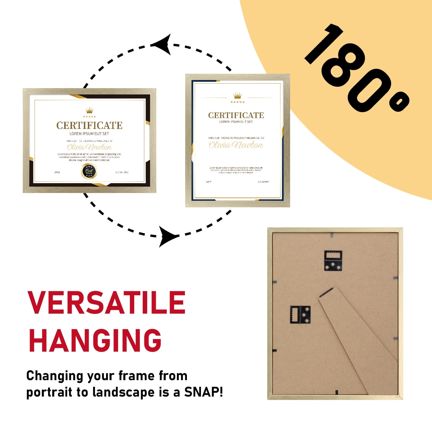 Set of 12 Gold 8.5x11 Picture Frames - Modern Multi-Frame Bulk Pack for Certificates, Diplomas, Documents