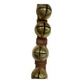 thumbnail image 6 of Taupe 15 Solid Brass Bells Natural Leather Sleigh Bell Door Hanger Made in USA, 6 of 6